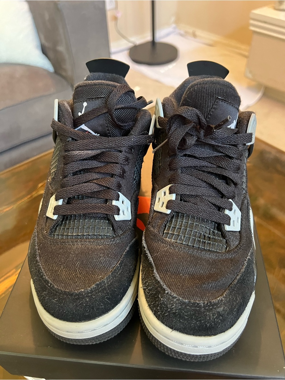 Jordan Black Basketball Sneakers with Orange Accent - Picture 2 of 7